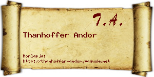Thanhoffer Andor névjegykártya