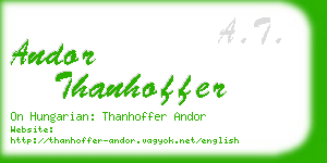 andor thanhoffer business card